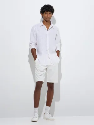 Ascot Off-White Checks Printed Relaxed-Fit Linen Shirt