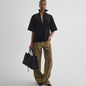 ASYMMETRIC ZIP TOP | black chenille