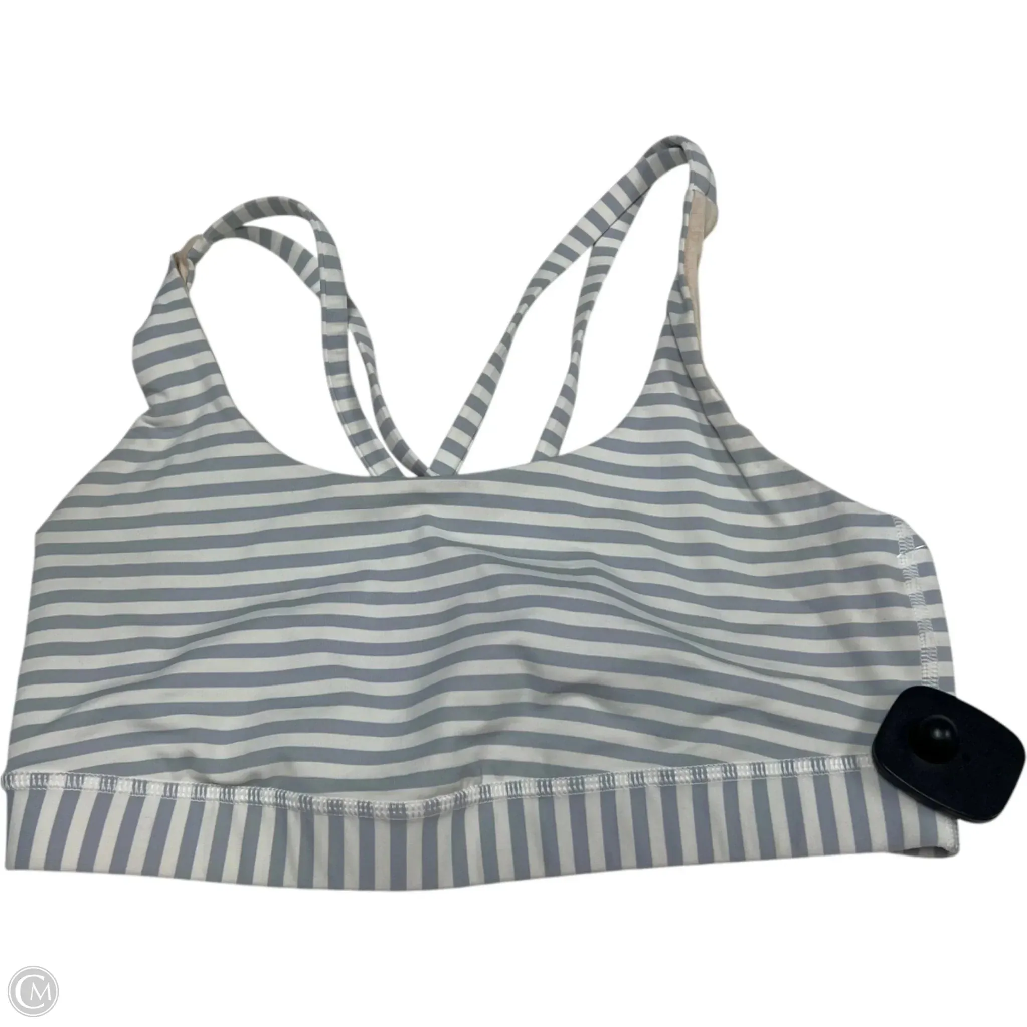 Athletic Bra By Lululemon In Grey & White, Size: M