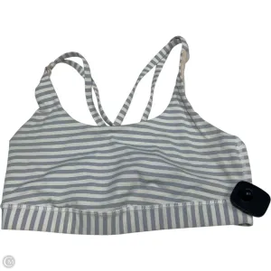 Athletic Bra By Lululemon In Grey & White, Size: M