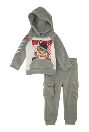 Baby Boys 12-24M Stay Hyped Hoodie and Cargo Joggers