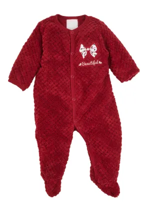 Baby Girls 0-9M Beautiful Bow Graphic Footed Jumpsuit