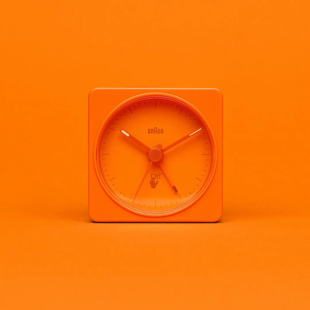 BC02 Off-White™ x Braun limited edition classic travel analogue alarm clock - orange