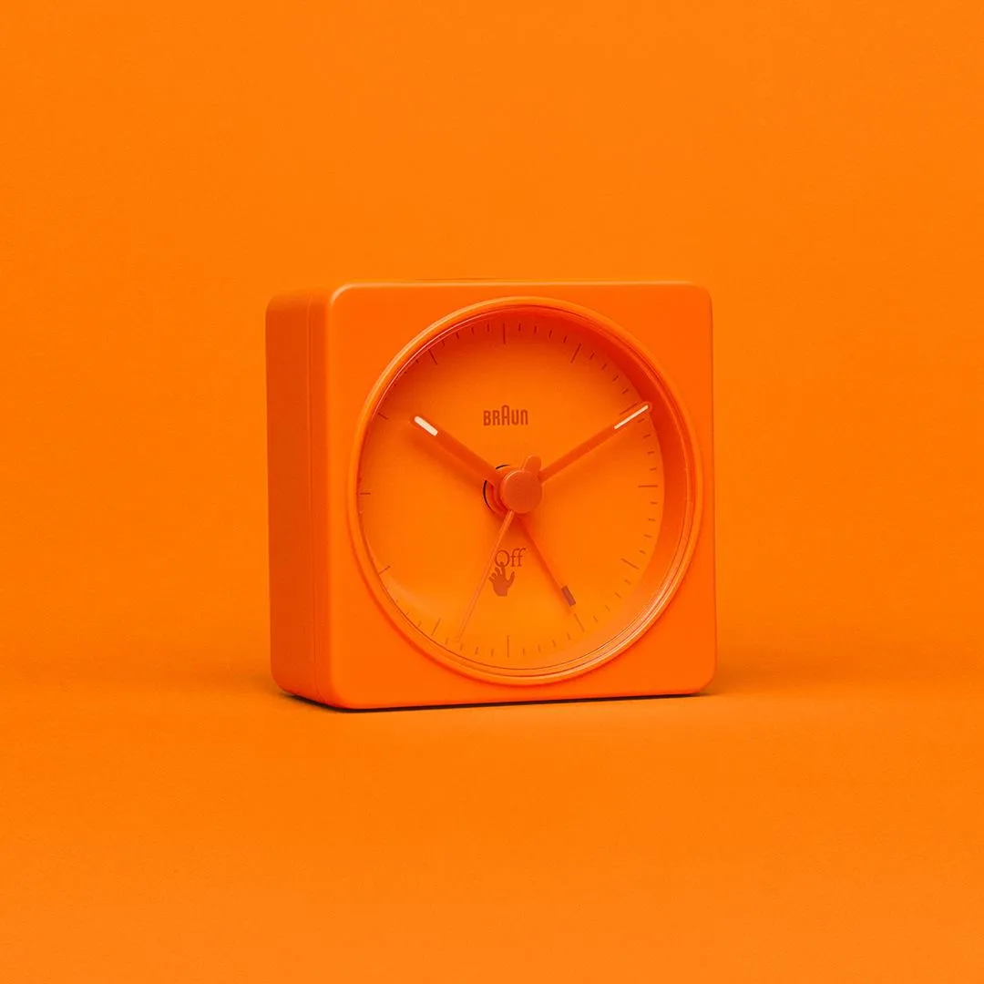BC02 Off-White™ x Braun limited edition classic travel analogue alarm clock - orange
