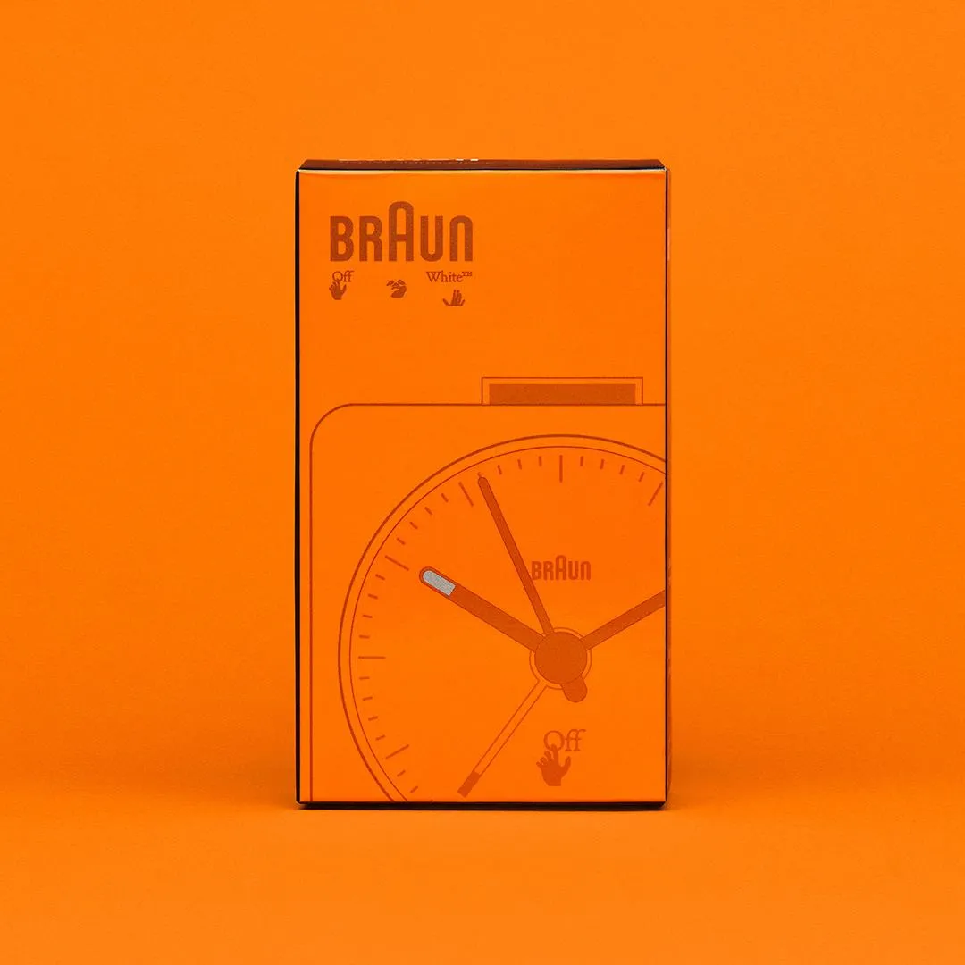 BC02 Off-White™ x Braun limited edition classic travel analogue alarm clock - orange