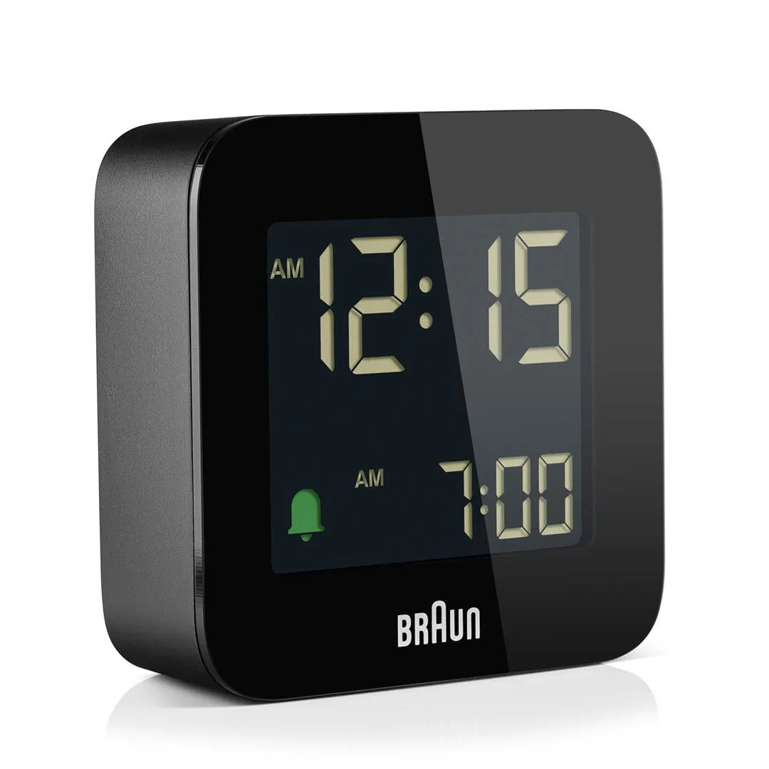 BC08 Braun digital travel alarm clock - black