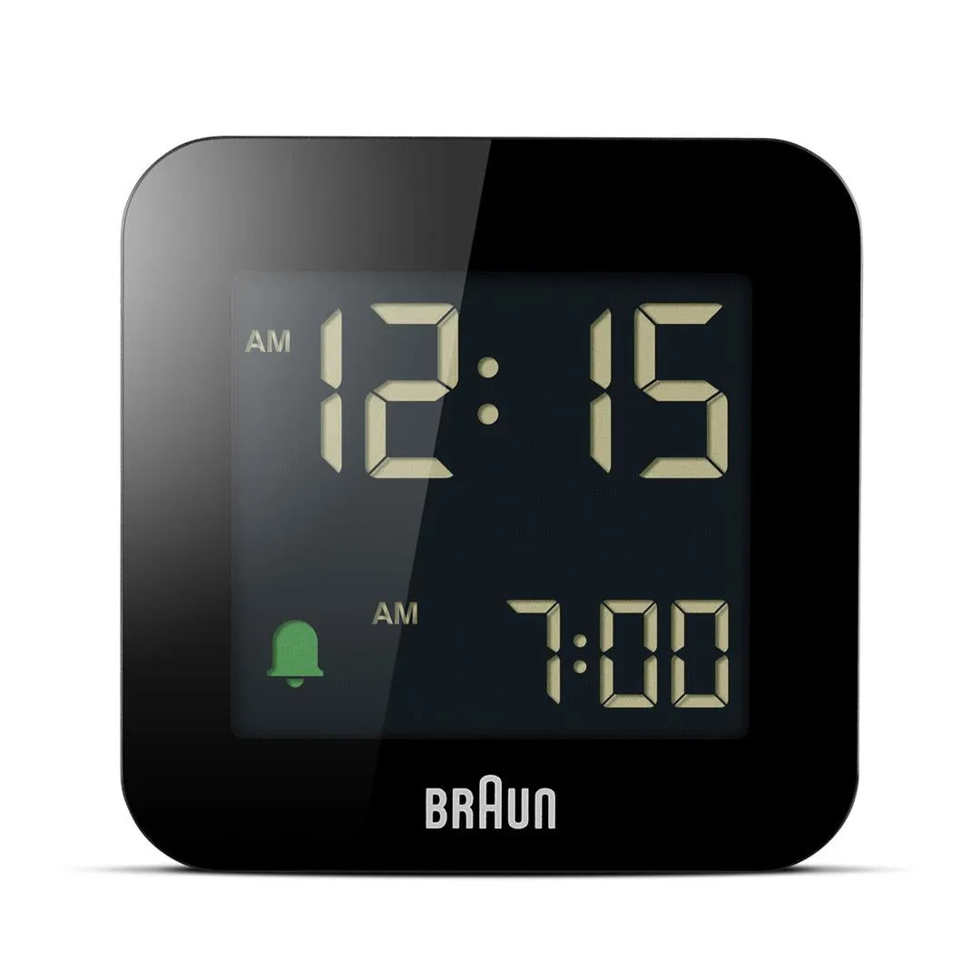 BC08 Braun digital travel alarm clock - black