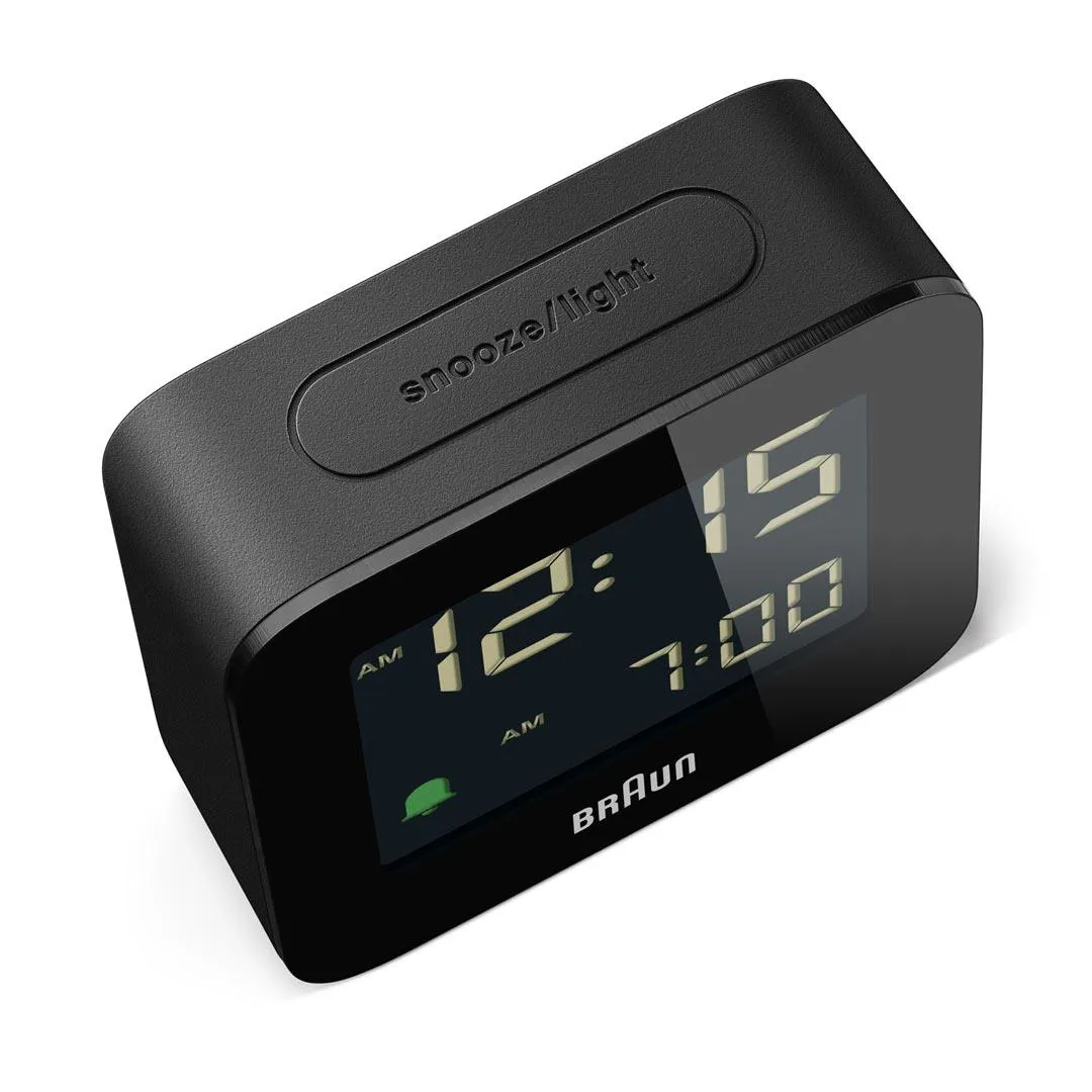 BC08 Braun digital travel alarm clock - black