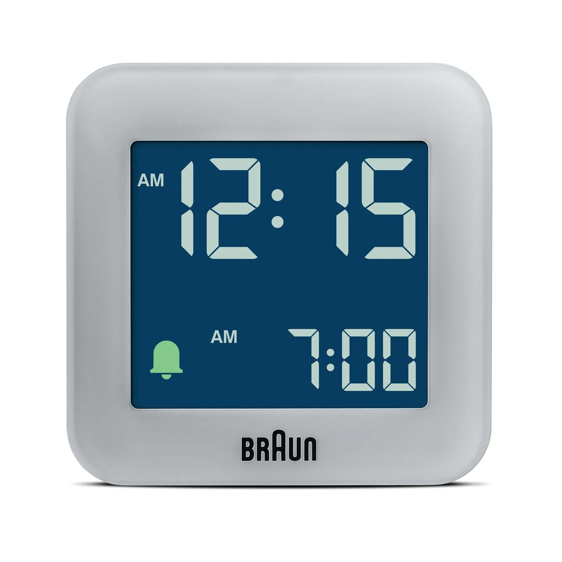 BC08 Braun digital travel alarm clock - grey