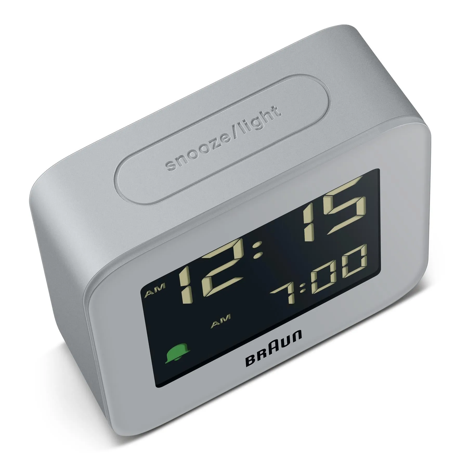 BC08 Braun digital travel alarm clock - grey