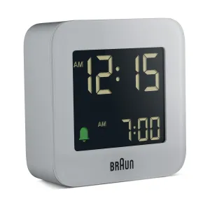 BC08 Braun digital travel alarm clock - grey
