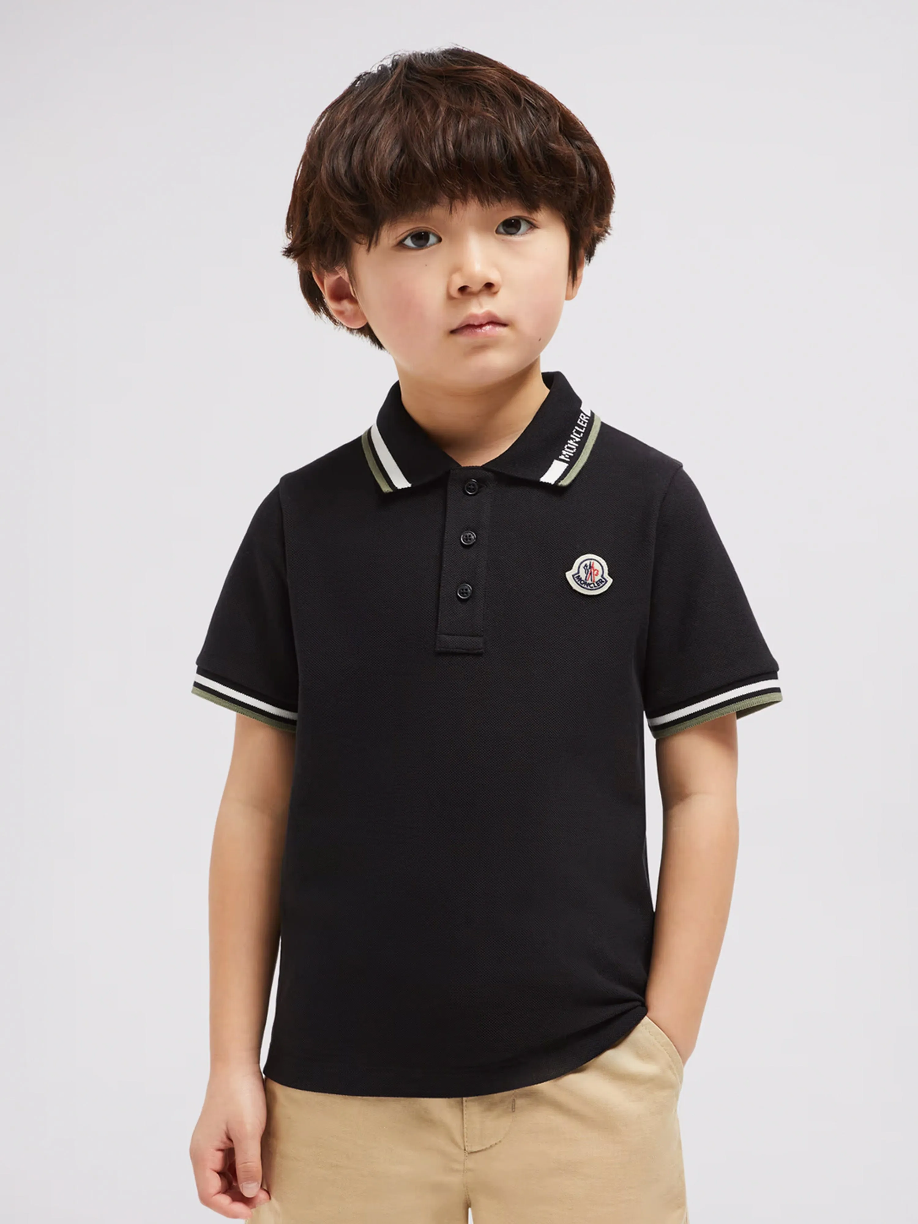 Boys Logo Polo Shirt in Black