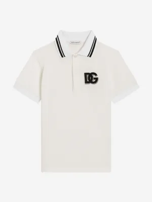 Boys Logo Polo Shirt in White