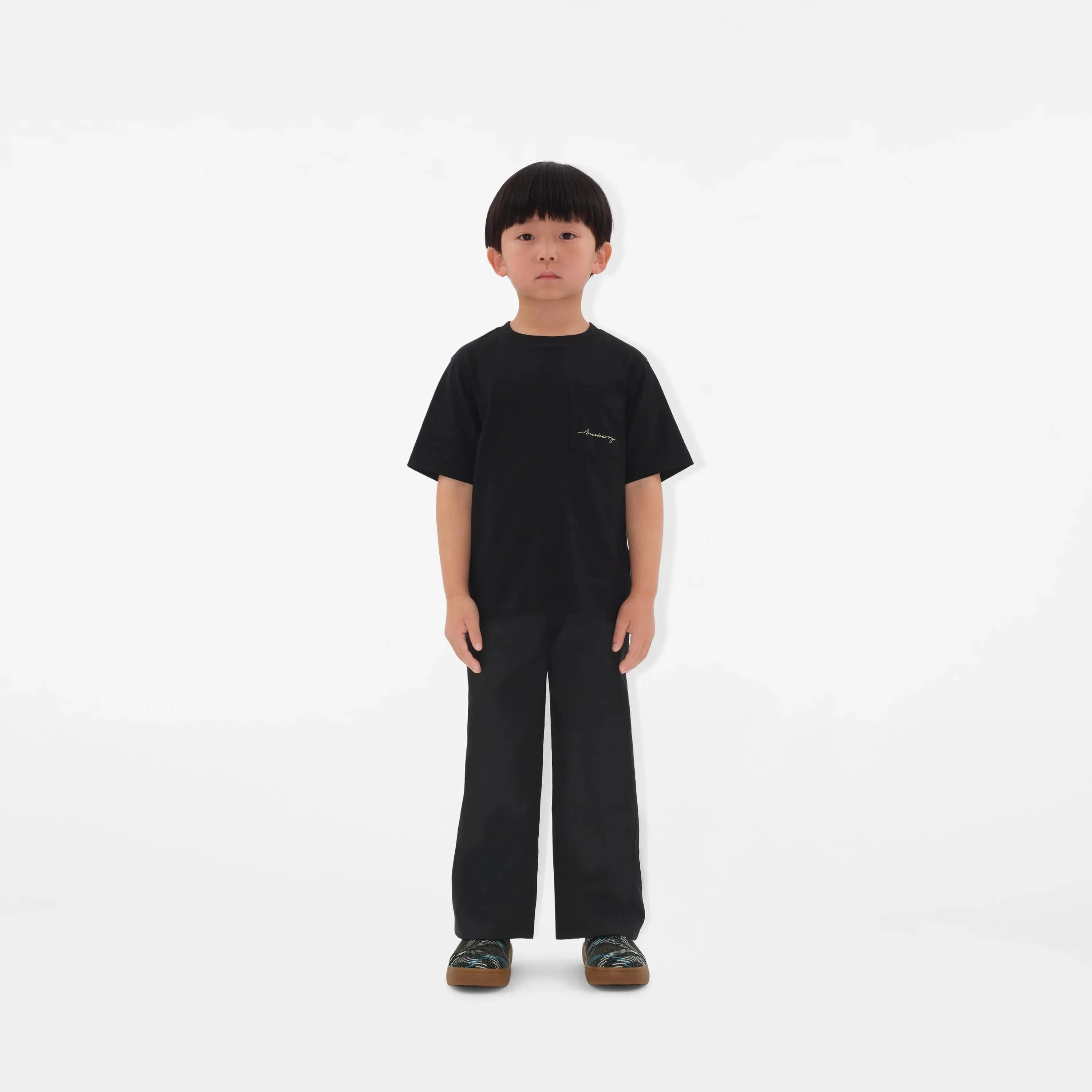 Burberry Kids Cedar Logo T-Shirt in Black