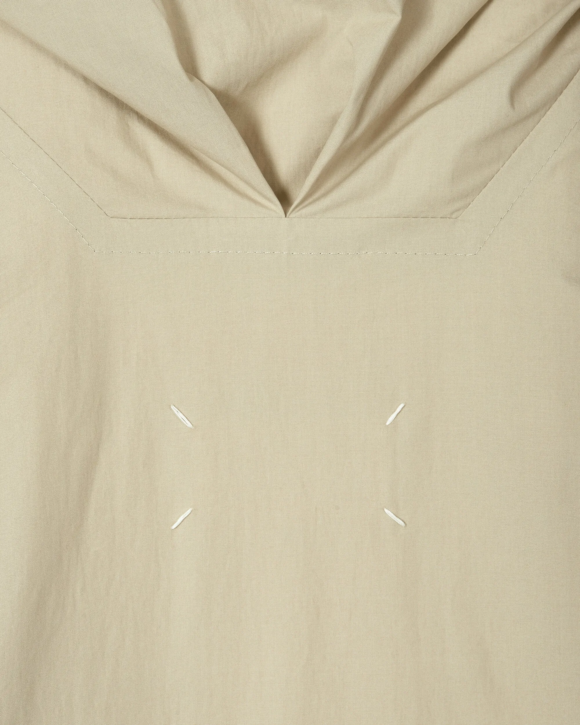 Coated Cotton Hooded Jacket Beige