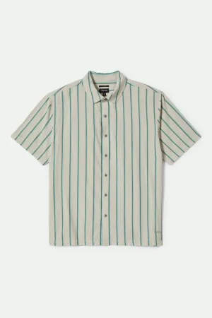 CRU Stripe Relaxed S/S Shirt - Beige/Pine Needle/Aquatic Green