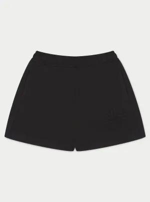 EMBLEM APPLIQUE JERSEY SHORTS - BLACK