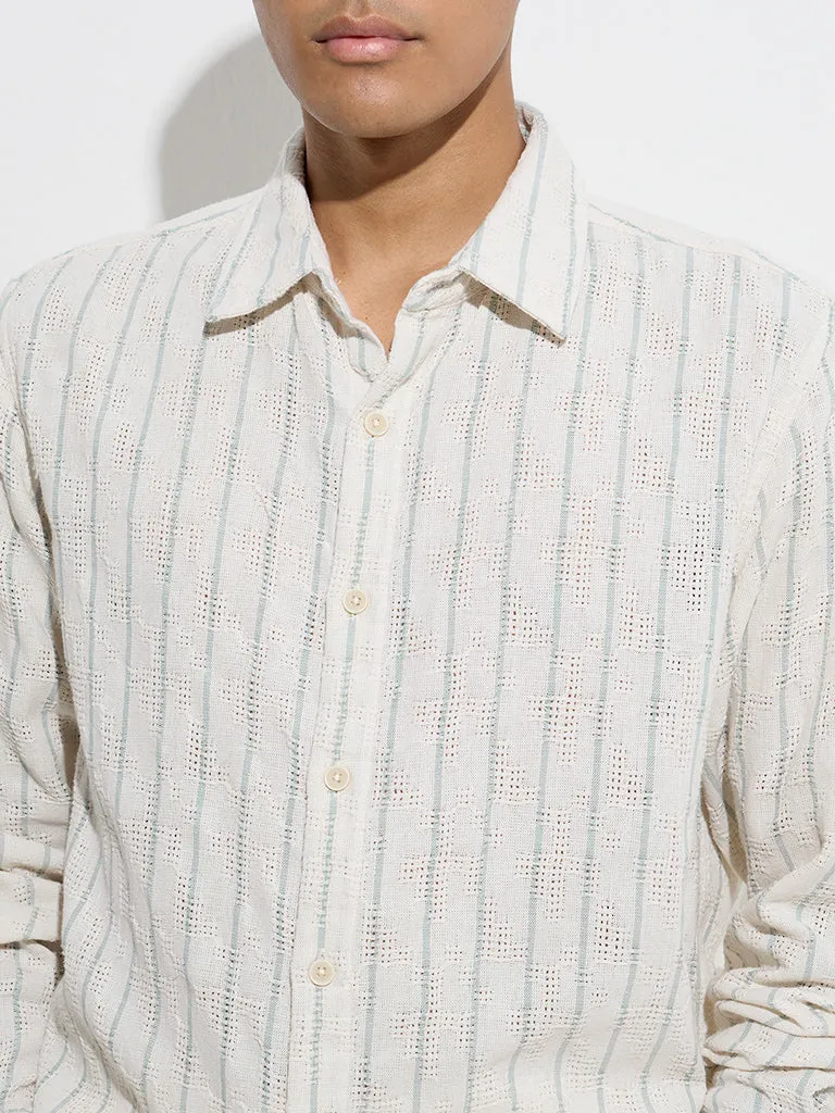 ETA Off-White Striped Relaxed-Fit Cotton Shirt