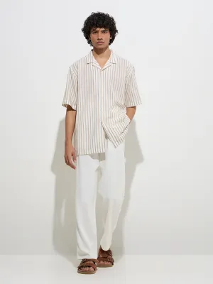 ETA Off-White Striped Relaxed-Fit Cotton Shirt