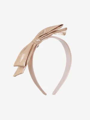 Girls Side Bow Headband in Gold