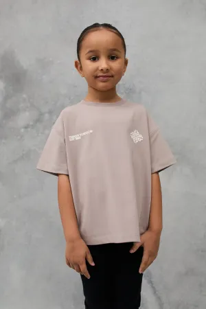 JNR BLURRED GRAPHIC EMBLEM T-SHIRT - BROWN