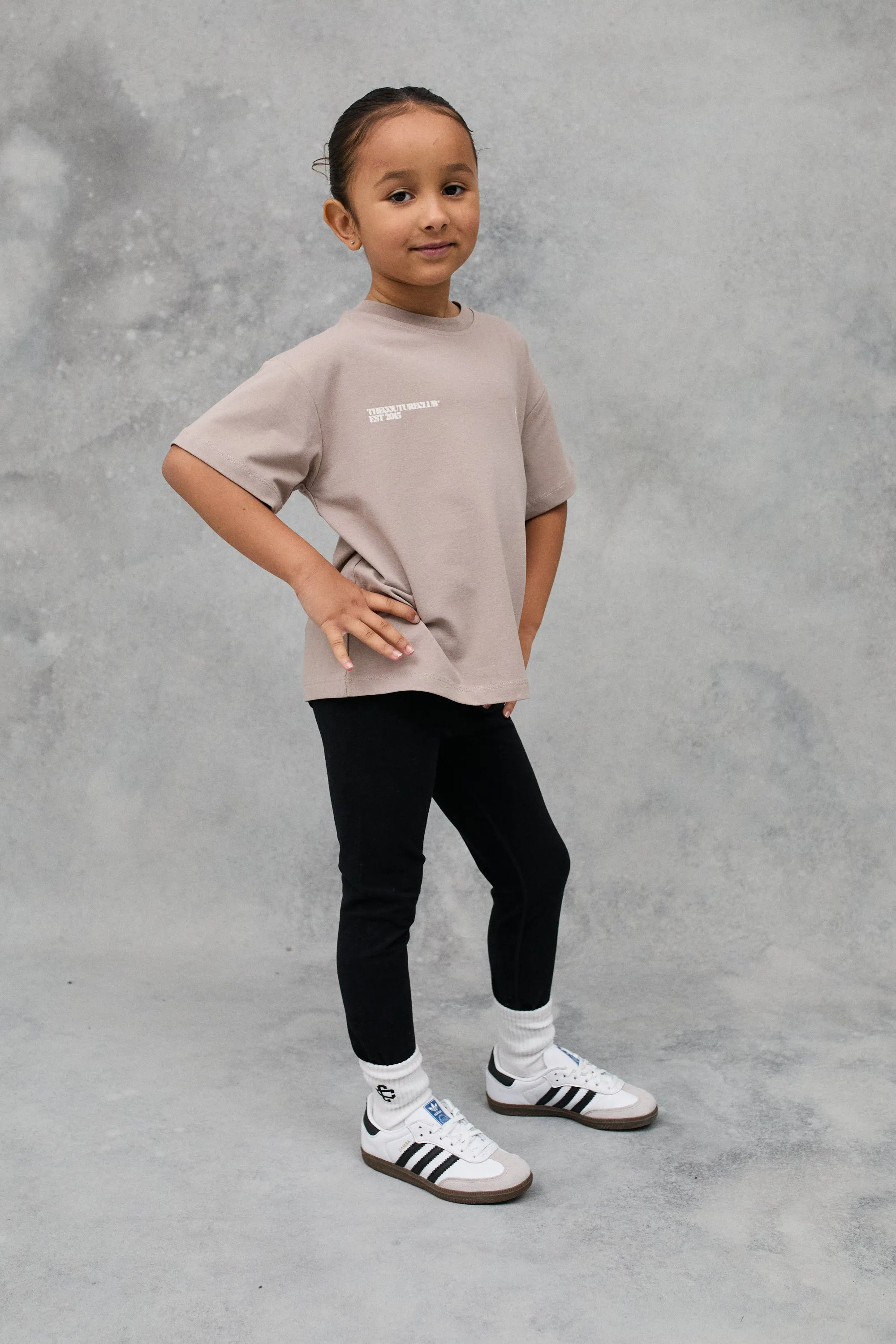 JNR BLURRED GRAPHIC EMBLEM T-SHIRT - BROWN