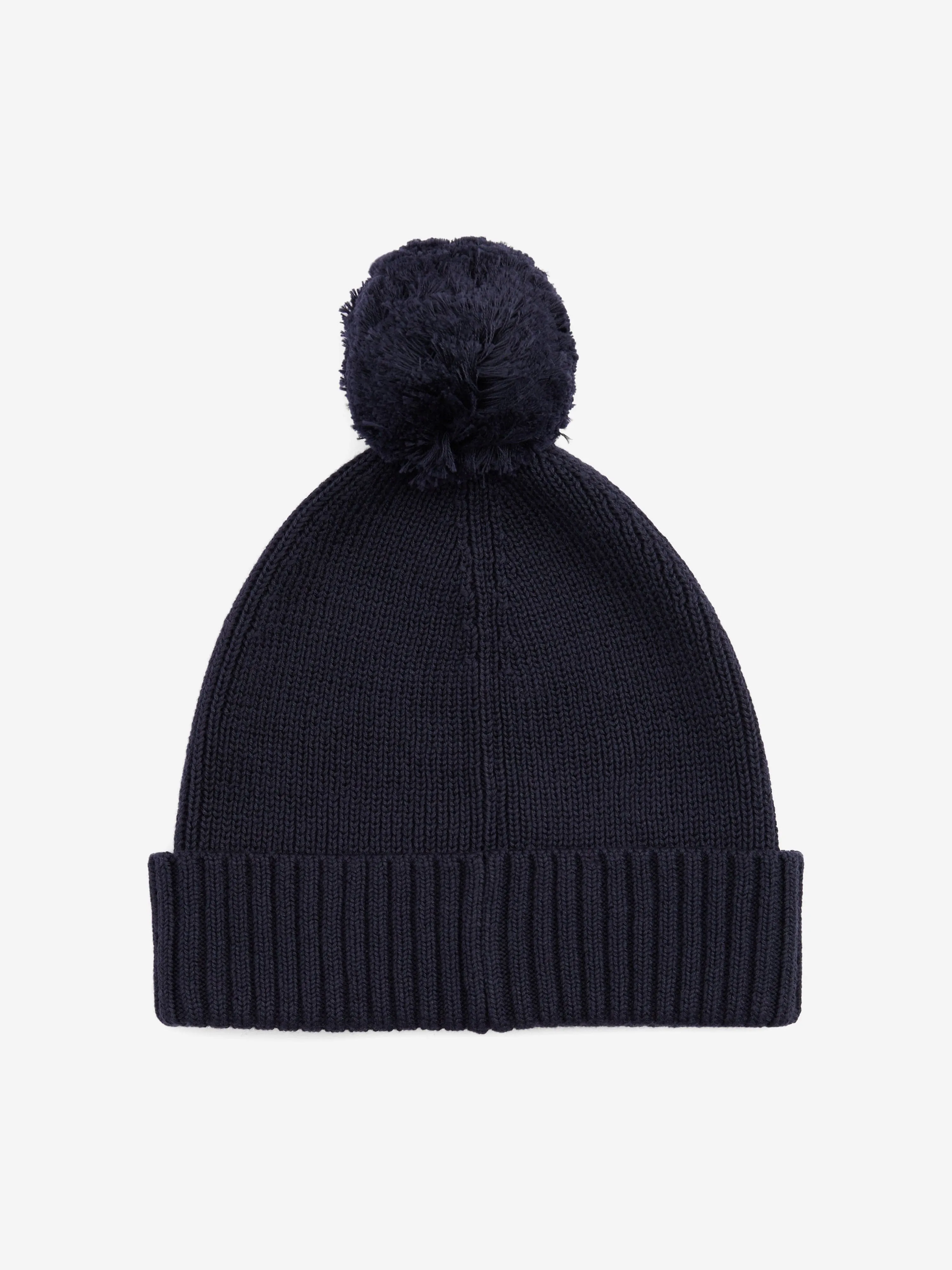 Kids Essential Pom Pom Beanie Hat in Navy