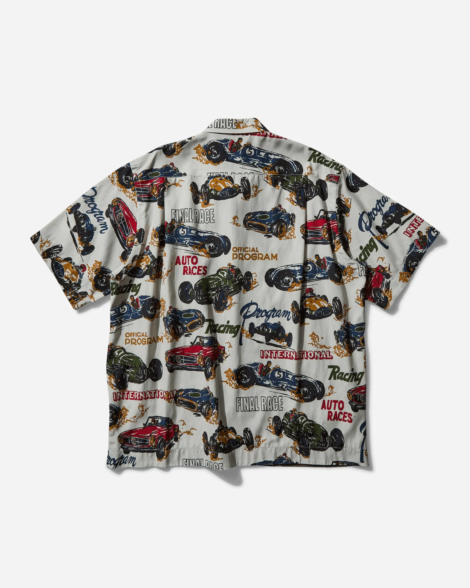 Men's Car Race / Tropical Print Shirt Ivory