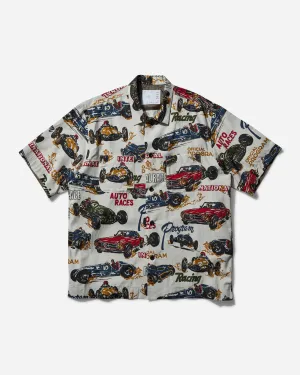 Men's Car Race / Tropical Print Shirt Ivory