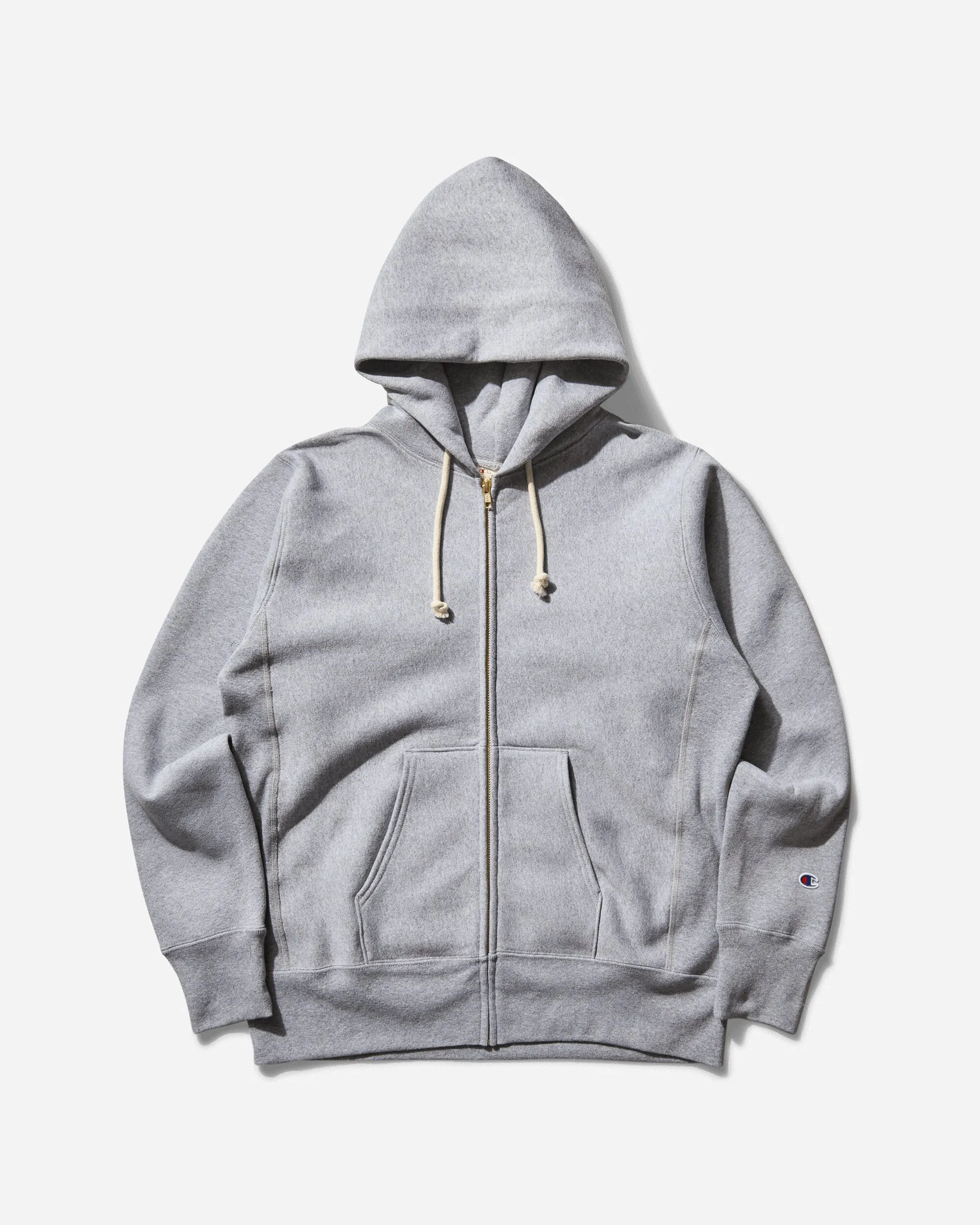 Men's Made in USA Reverse Weave Zipped Hoodie Oxford Grey