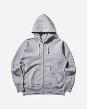 Men's Made in USA Reverse Weave Zipped Hoodie Oxford Grey