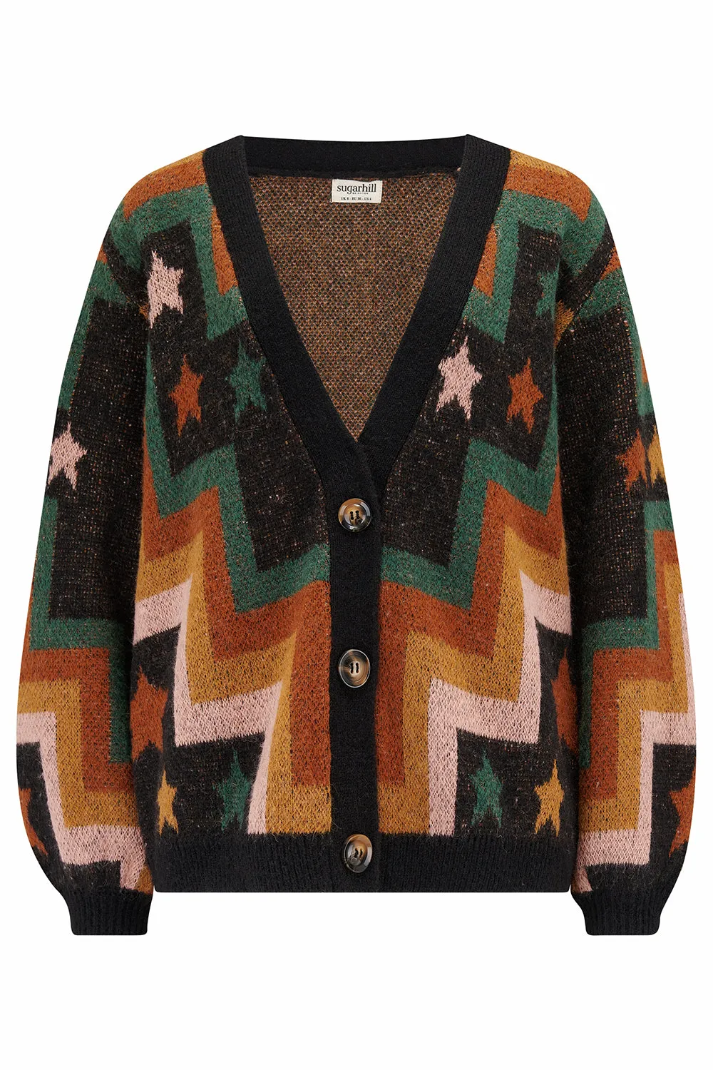 Morganna Cardigan - Multi. Chevron & Stars