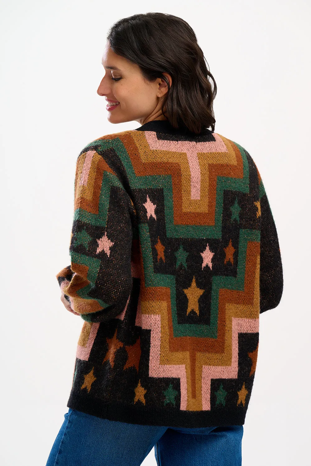 Morganna Cardigan - Multi. Chevron & Stars