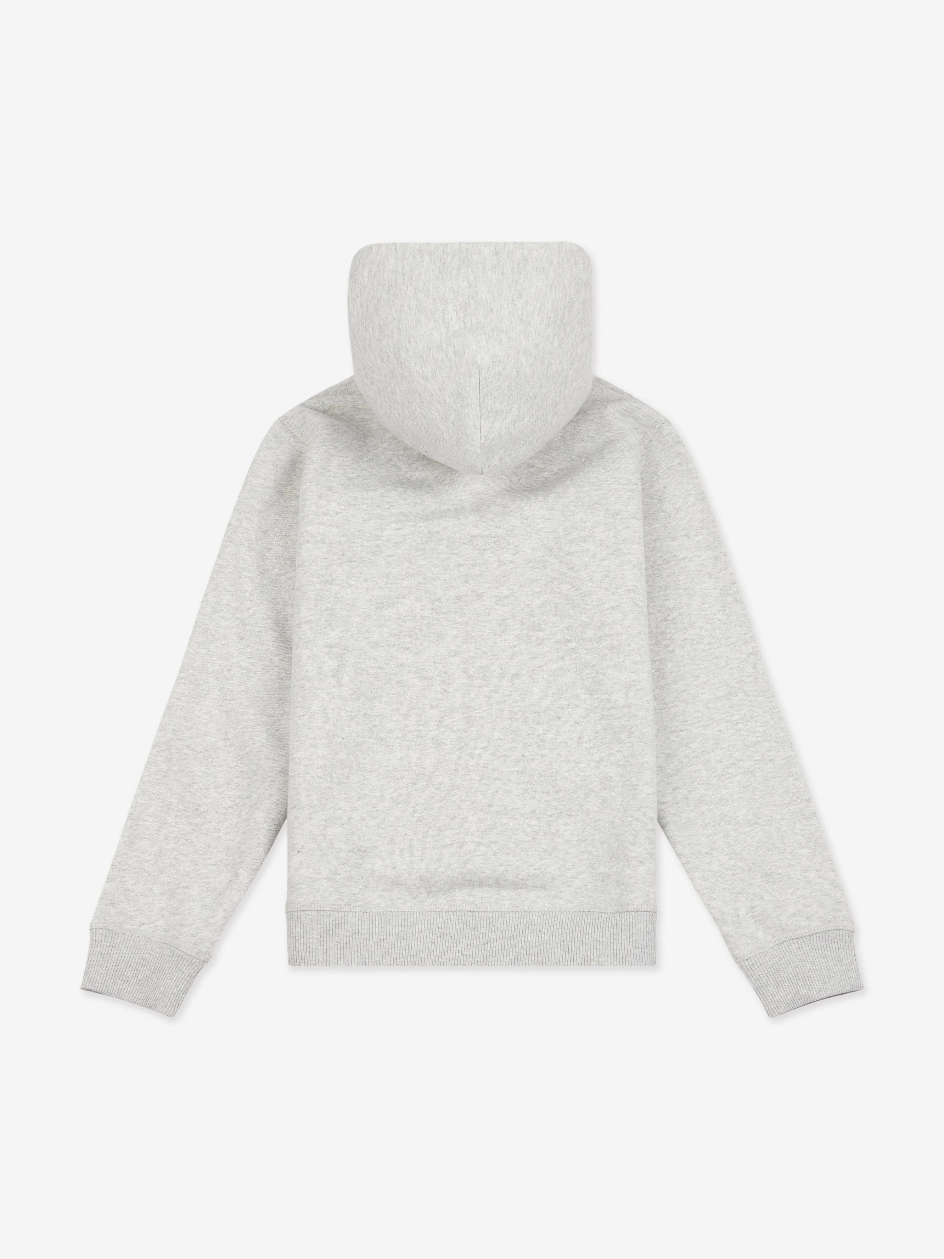 New Balance Boys French Terry Small Logo Hoodie in Grey