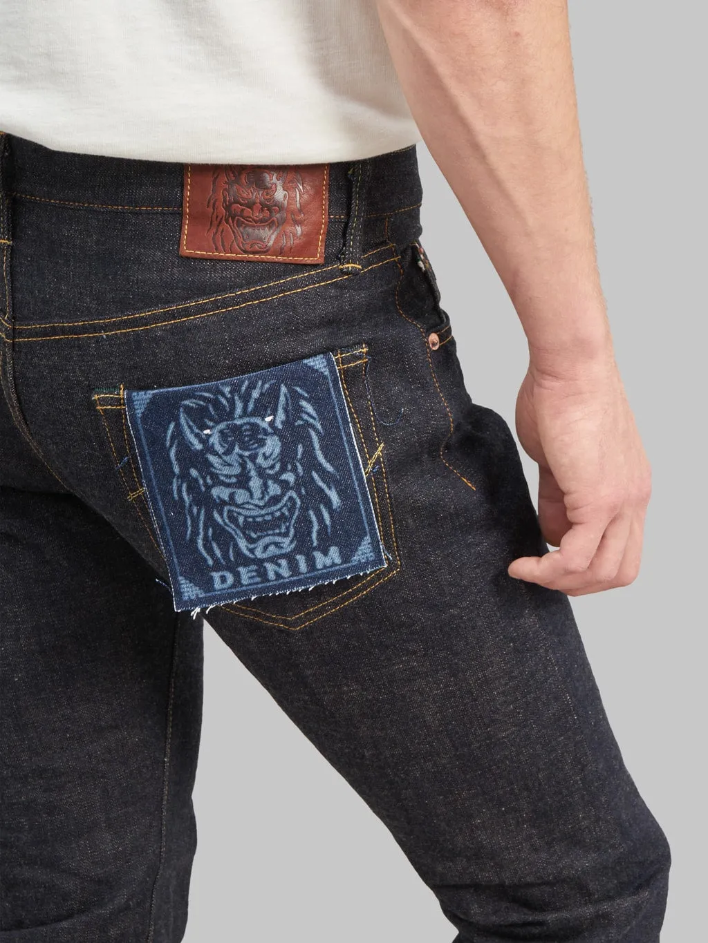 ONI Denim 622-KBE Indigo Beige 14oz Relaxed Tapered Jeans