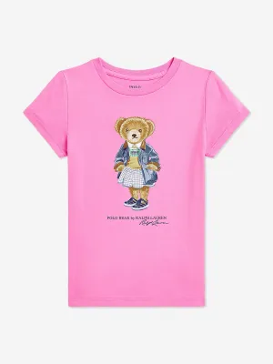 Ralph Lauren Girls Polo Bear T-Shirt in Pink