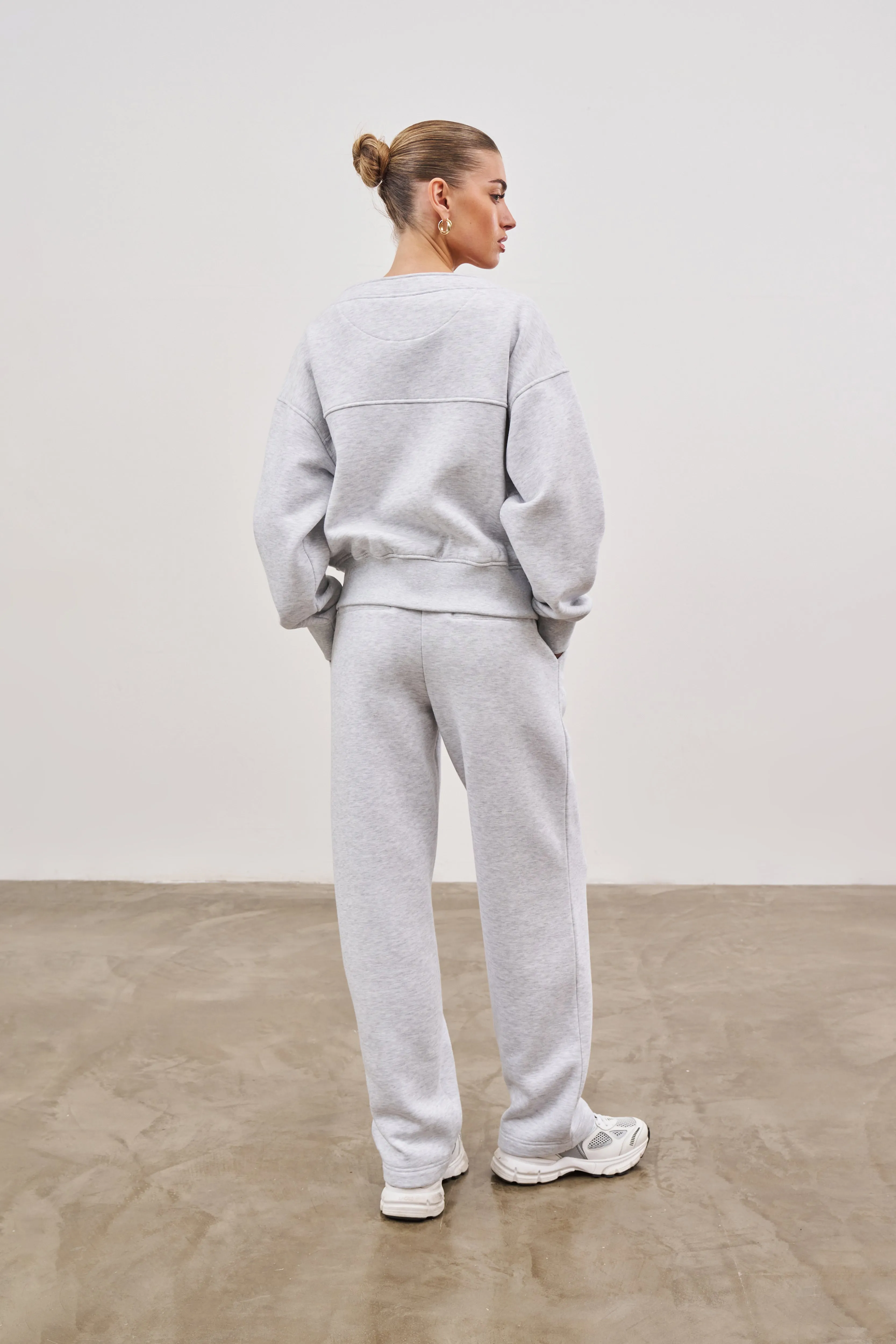 RELAXED TAPERED LEG JOGGERS - GREY MARL