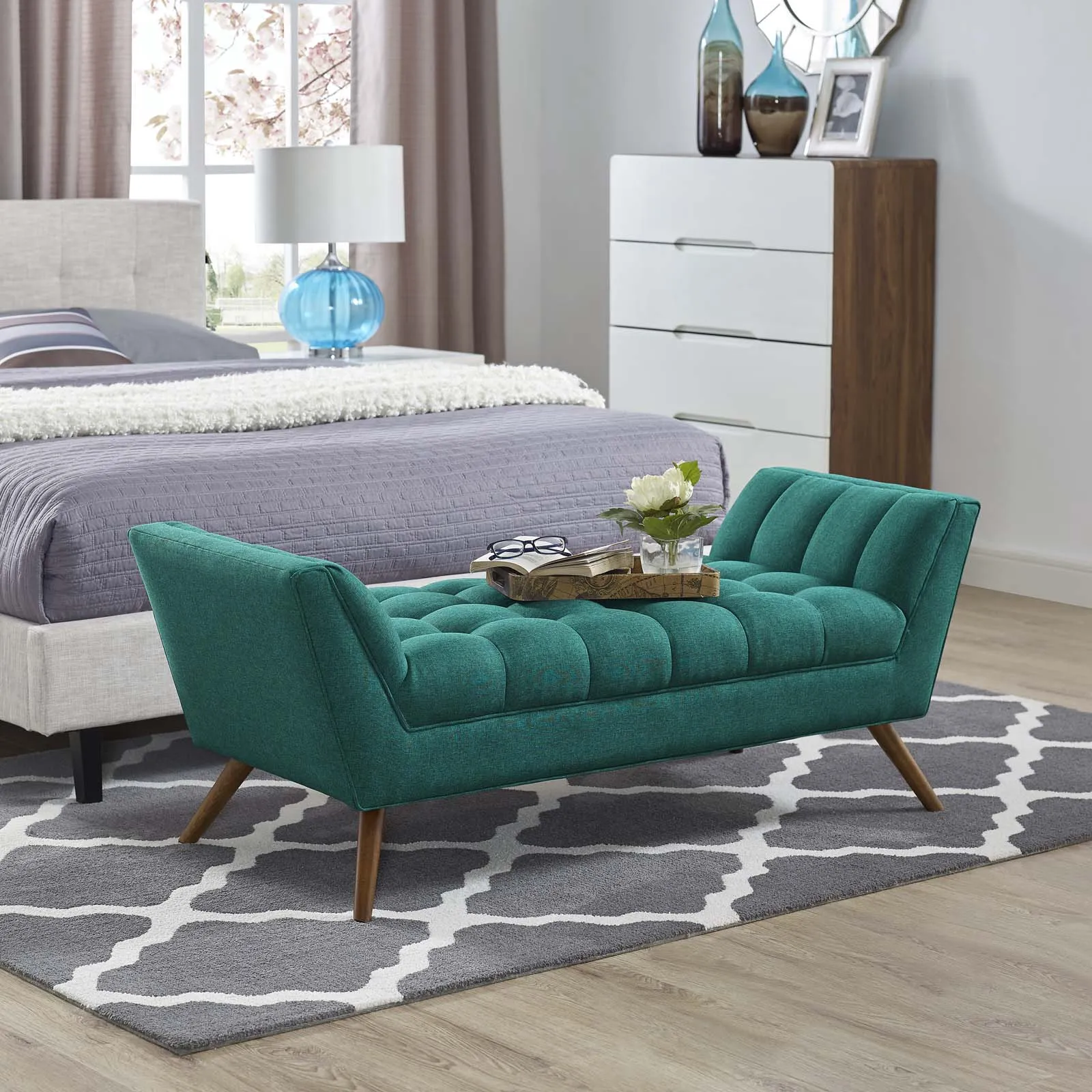 Response Medium Upholstered Fabric Bench by Modway