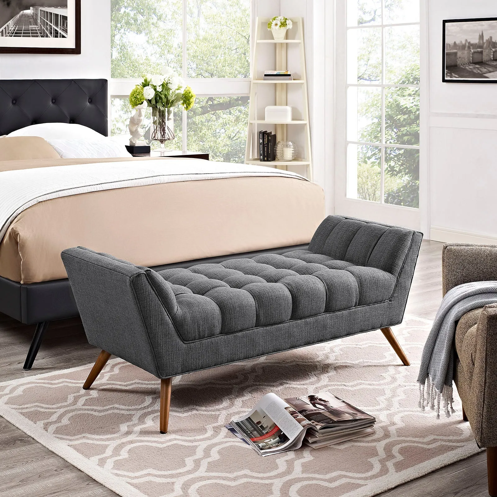 Response Medium Upholstered Fabric Bench by Modway