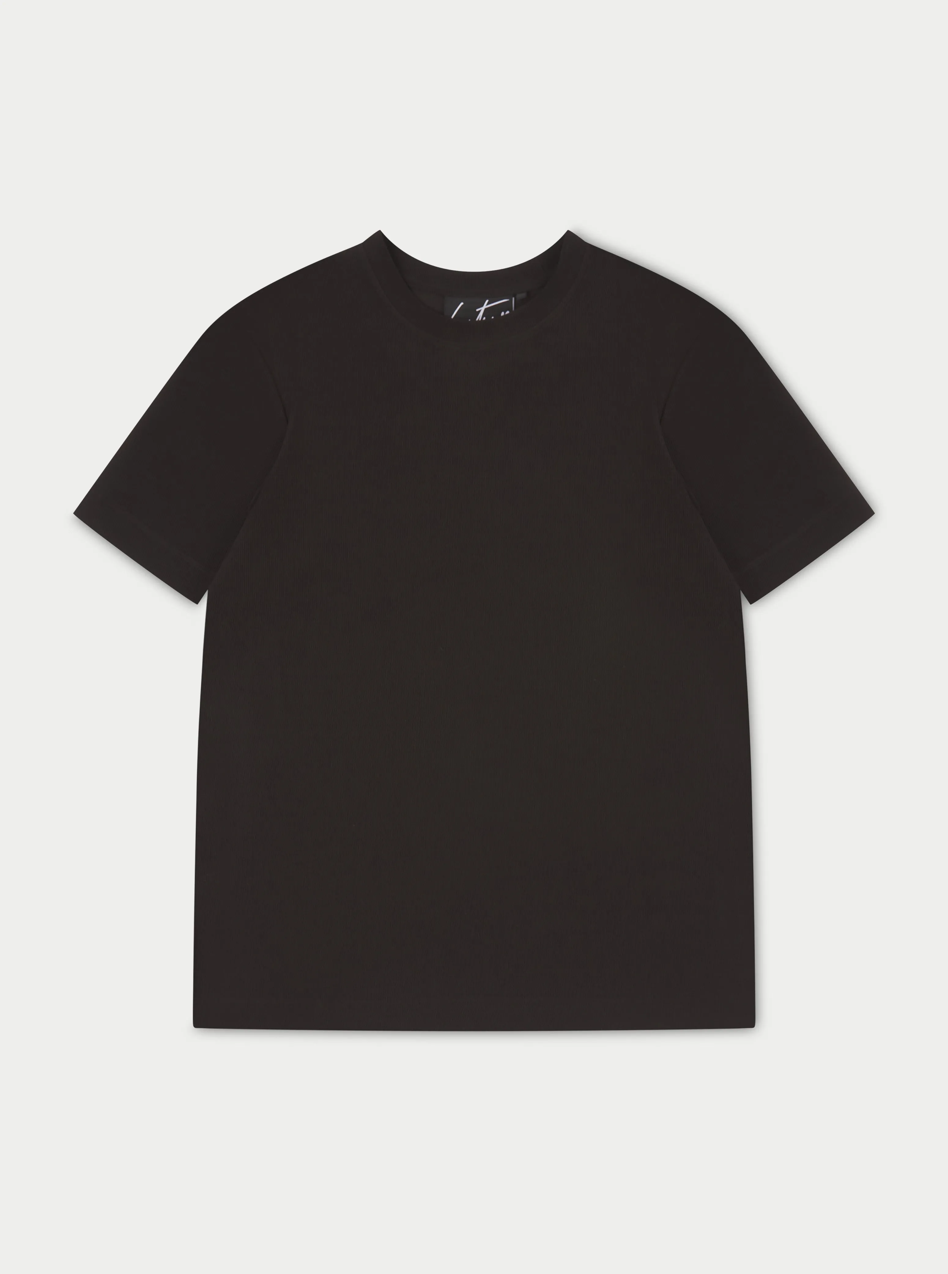 RIB TEXTURED T-SHIRT - BLACK