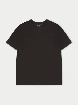 RIB TEXTURED T-SHIRT - BLACK