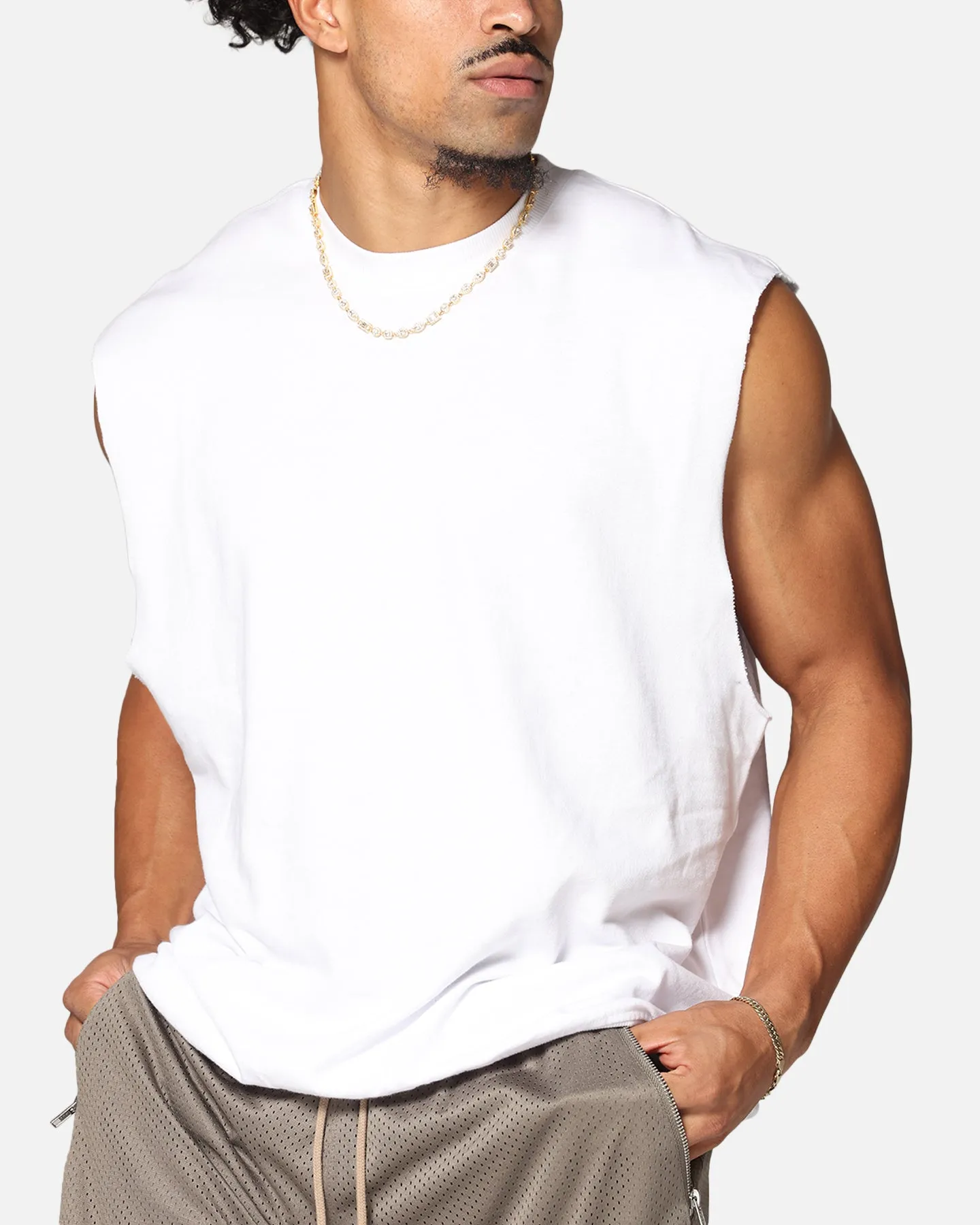 Saint Morta Rev Terry Cut Off Tank White