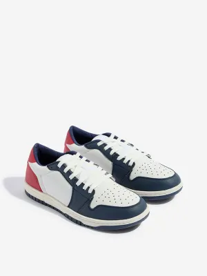 SOLEPLAY Navy and Red Colour-Blocked Lace-Up Sneakers
