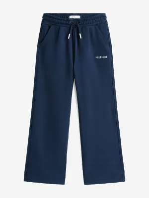 Tommy Hilfiger Girls Hilfiger Flag Wide Joggers in Navy