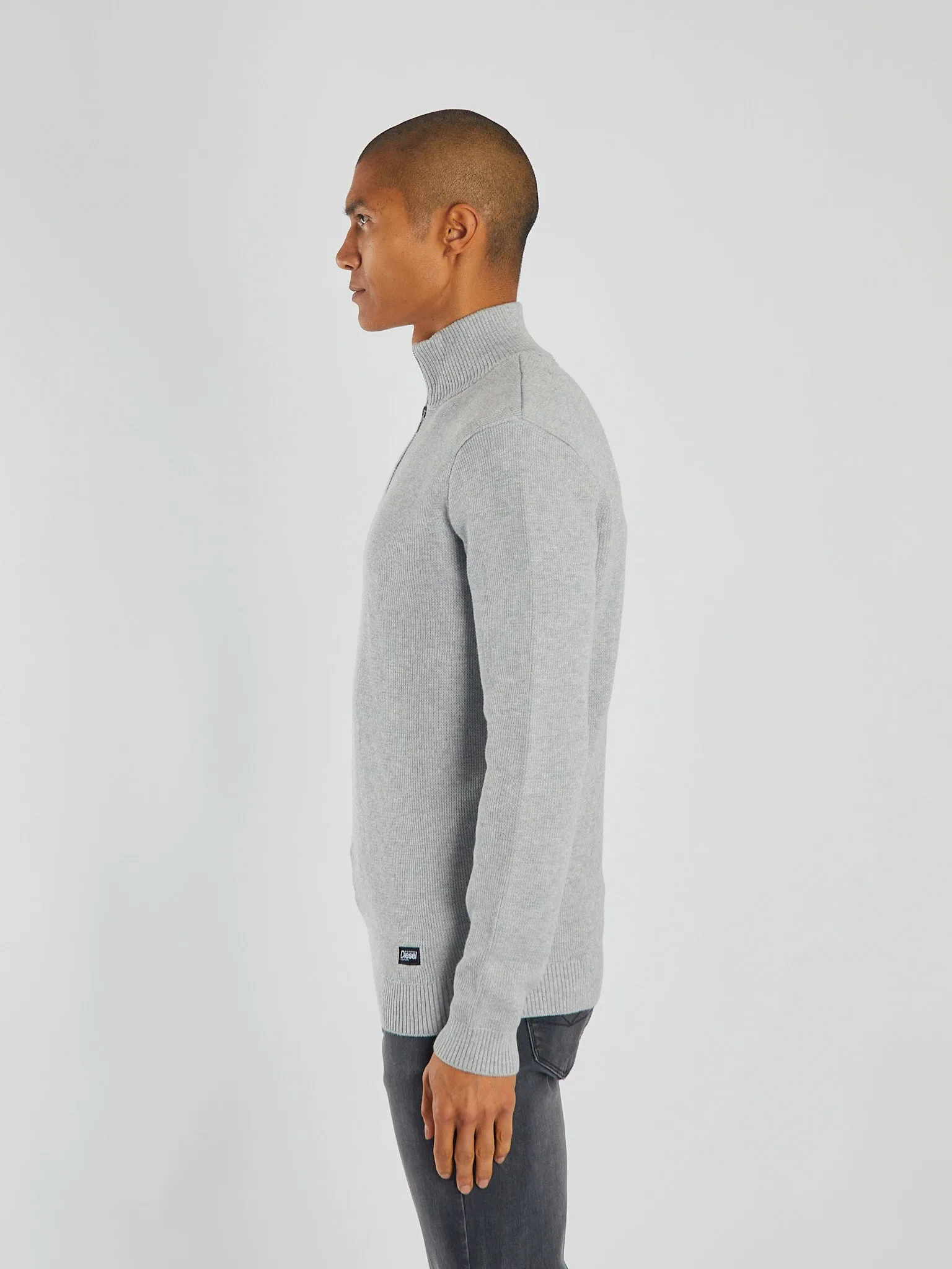 Twain Half Zip Grey Marl