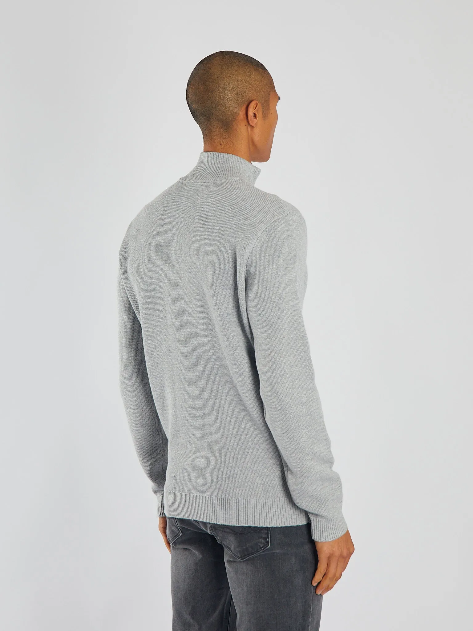 Twain Half Zip Grey Marl