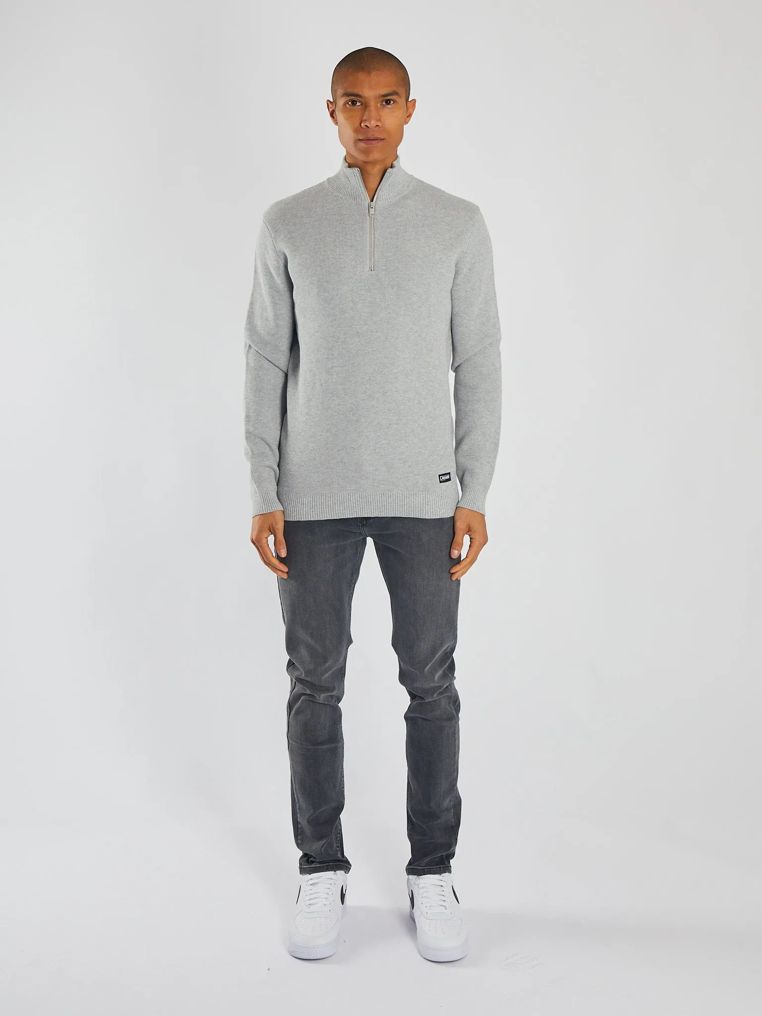 Twain Half Zip Grey Marl