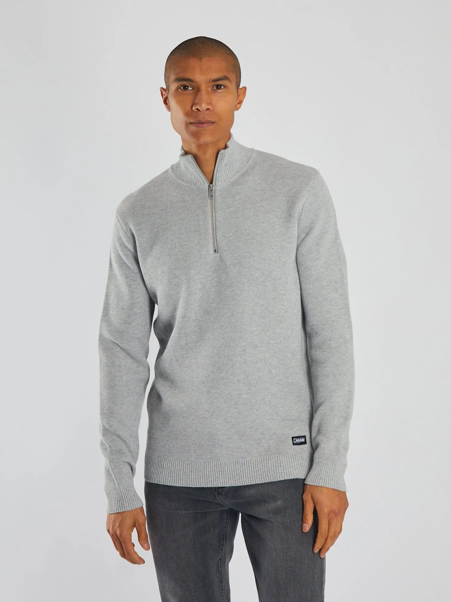 Twain Half Zip Grey Marl