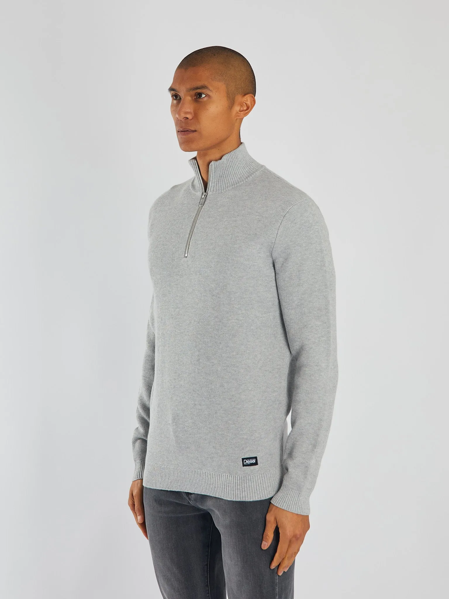 Twain Half Zip Grey Marl