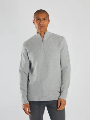 Twain Half Zip Grey Marl